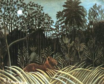 Henri Rousseau : Jungle with Lion